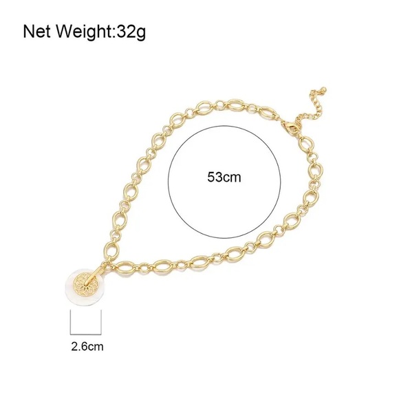 π―οΈβ¨ Gold Chain & Pearl Acrylic Necklace β¨π―οΈ Brand New - Picture 10 of 10